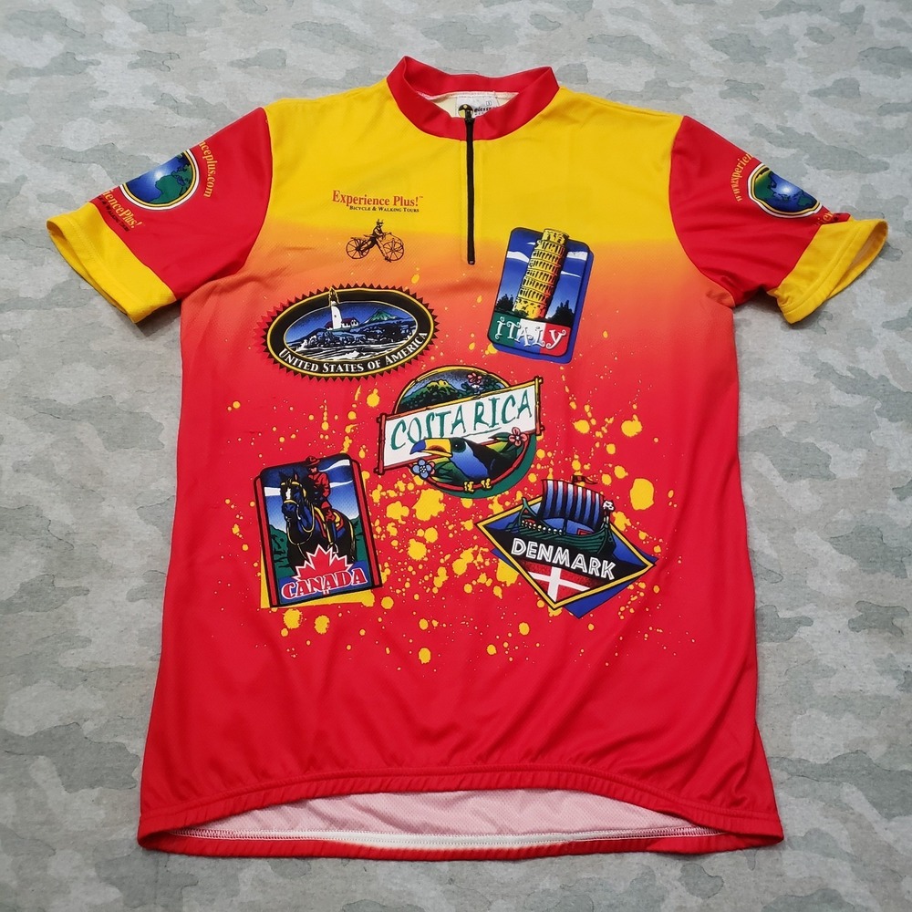 Geissegi Cycling Jersey Mens 9 Red Short Sleeve Three Pocket Outdoors Bike